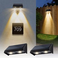 Lampe solaire de jardin étanche, éclairage solaire pour clôture, applique murale LED extérieure pour patio, balcon, numéro de maison, panneau d'adresse