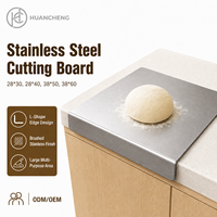 Planche à découper en acier inoxydable 201, double face, pour cuisine et pâtisserie, compatible lave-vaisselle, facile à nettoyer, logo personnalisé