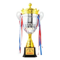 Trophée sportif bicolore en métal pour football bicolore, artisanat, trophée plaqué argent, nouveau design, vente en gros