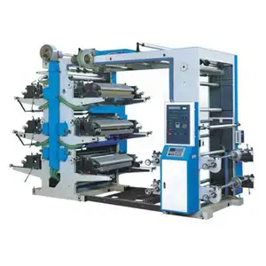YT سلسلة شبه التلقائي ستة ألوان ماكينة طباعة فليكسو الحروف آلة ل حقيبة بلاستيكية شعار الطباعة