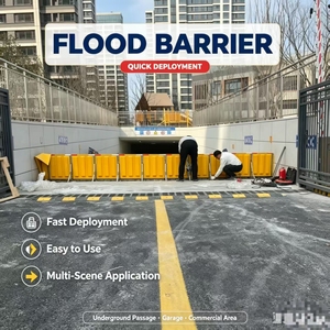 Barrera de Defensa Contra Inundaciones Totalmente Automática, Compuerta Hidrodinámica, Fábrica China - Product Image 1