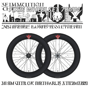 Juego de Ruedas de Piñón Fijo de Aleación de Aluminio de 70 mm con Freno V y Eje Flip-Flop para Bicicleta <span class=keywords><strong>Fixie</strong></span> con Neumáticos Clincher - Ligero y Duradero con 36 Radios - Product Image 2