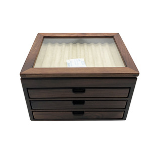 Solid Wood <b>Pen</b> <b>Box</b> With Drawers 202x247x150mm Walnut Storage For Office Home Use - Product Image 3