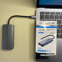 Station d'accueil Type-C 8-en-1 de haute qualité, station d'accueil USB 3.0 et hub USB haute vitesse, station d'accueil Type C pour MacBook