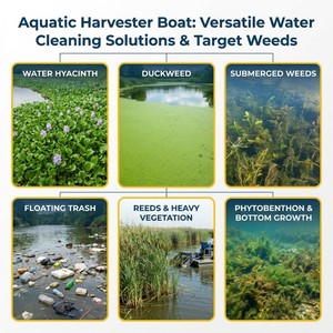 Récolteuse d'algues aquatiques à vendre – Récolteuse flottante fiable pour éliminer les algues denses et améliorer la transparence des plans d'eau - Product Image 3
