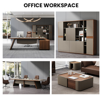 Bureau de direction en bois de luxe, design créatif et biseauté, personnalisé pour usage professionnel ou bureautique