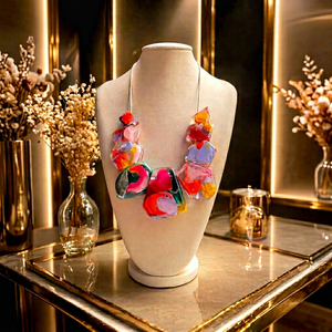 Collier en résine Éternelle Fleurie, Pendentif Résine Rêve de Pétales, Collier Souffle du Jardin, Pendentif Résine Éclat Floral, Résine Goutte de Nature - Product Image 1