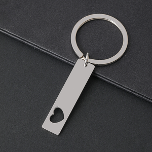 Porte-clés en acier inoxydable 201 Ywyougang, forme cœur creux, personnalisable, anneau porte-clés en fer, multicolore pour usage quotidien et cadeaux - Product Image 6
