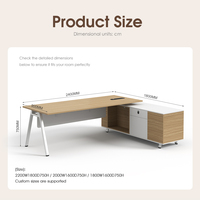 Bureaux de direction en gros, design moderne, bureau en L pour PDG, prix d'usine, mobilier de bureau de haute qualité, bureau d'ordinateur en bois