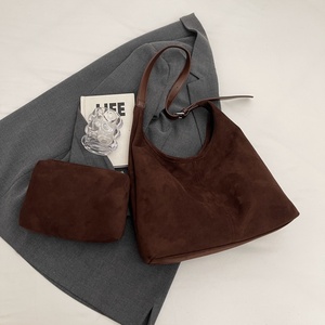 Boshiho High Quality Custom Logo Hot Sale Women's Vintage Suede Leather <b>Tote</b> Bag Handbag with Polyester Lining - Product Image 5