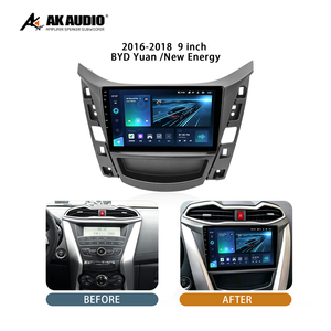 2016-2018 BYD <span class=keywords><strong>Yuan</strong></span> New Energy 9-Zoll Einzelrahmen Auto-DVD-Rahmenkit Android Audio Radio Armaturenbrett-Modifikation ABS - Product Image 6