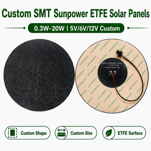 Paneles Solares Pequeños de Fábrica, 5V 6V 9V 12V 18V, Panel Fotovoltaico de 2W 3W 5W 10W 15W 20W, Placa de Energía Solar Redonda Mono con Adhesivo Posterior - Product Image 1