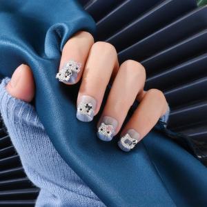 Mini Dijes de <span class=keywords><strong>Uñas</strong></span> de Aleación Plateada con Pedrería, Dijes de <span class=keywords><strong>Uñas</strong></span> 3D de <span class=keywords><strong>Hello</strong></span> <span class=keywords><strong>Kitty</strong></span>, Cristales Incrustados para Arte de <span class=keywords><strong>Uñas</strong></span>, Dijes Lindos de Gato KT - Product Image 4