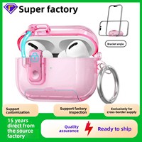Vente en gros d'étuis transparents personnalisés en cristal clair avec verrouillage pour les nouveaux accessoires AirPods 4 Pro 2 Pro 3, fourniture d'usine