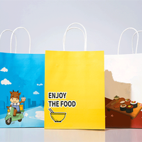 Pas cher Prix Commercial En Gros Emballage Kraft Sacs En Papier Personnalisé Café Boissons Alimentaire Pizza À Emporter Sac À Main Impression Logo
