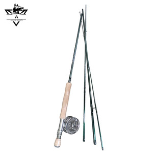 Vente flash - <span class=keywords><strong>Canne</strong></span> à pêche à la <span class=keywords><strong>mouche</strong></span> personnalisée 9'7 durable et moulinet assorti, carbone, 4 sections, <span class=keywords><strong>canne</strong></span> à pêche à la <span class=keywords><strong>mouche</strong></span> portable pour débutant - Product Image 5