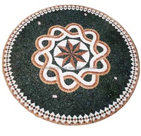 Médaillon en mosaïque à motif français, carrelage de sol décoratif, motif de carreaux de mosaïque gratuits