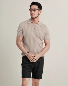 2024 nuevo Polo italiano Polo camisa de hombre americano Retro Casual de manga corta con solapa de punto Pit Stripe camiseta - Product Image 4