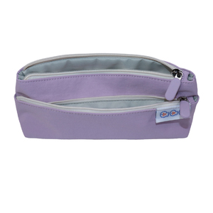 Estuche para lápices SENDA personalizado de nailon morado con doble cremallera |   Bolsa de Papelería Resistente al Agua para la Escuela y la Oficina - Product Image 4