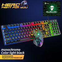 Honcam Oem Rgb oyun tam boyut 104 tuşları arkadan aydınlatmalı Usb kablolu oyun klavyeler ve fare Combo