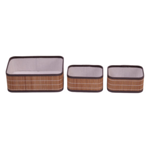 Set of 3 Twins New <strong>Bamboo</strong> Basket Cute <strong>Storage</strong> Boxes Round Woven <strong>Bamboo</strong> <strong>Storage</strong> Boxes &amp; Bins Candy <strong>Box</strong> Accessories - Product Image 6