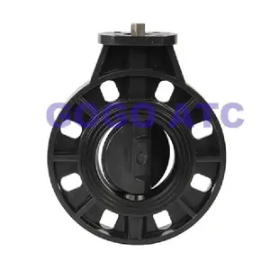 New UPVC Square rod butterfly valve DN 100 mm Headless butterfly valve Square shaft installed electric/pneumatic actuator