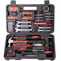 Kit d'outils complet de 81 pièces pour la maison, la quincaillerie, le vélo et la mécanique automobile, avec mallette de rangement, assortiment de quincaillerie domestique