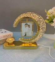 Lampe de bureau en forme de croissant de lune, cadre photo, cadre photo suspendu en forme de cœur