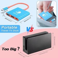 Hub Portabel NS Switch Tipe C Terlaris dengan Docking Station HDTV 4K30hz dan Docking Station USB 3.0 untuk Gaming NS Switch