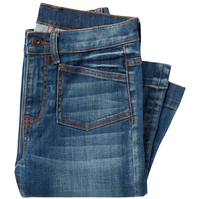 Jean en denim bleu extensible taille haute évasé pour femme, style 5 poches, confortable, bottes western ajustées à la cheville, élégantes