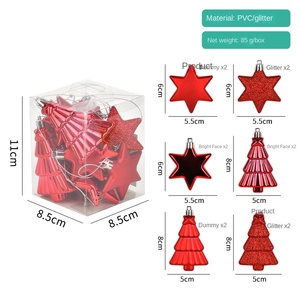 High Quality Plastic Red White Silver Christmas <b>Tree</b> Shape Shatterproof Hanging <b>Tree</b> <b>Ornaments</b> Indoor Christmas Decorations - Product Image 6