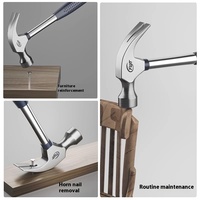 Marteau de charpentier multifonctionnel OEM à tête carrée texturée de 105 mm, petit, pour usage domestique, avec tête de dénudage de clous, idéal pour les toitures