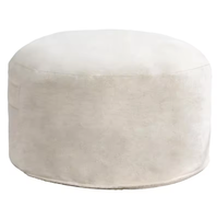 Fauteuil pouf rond en velours côtelé, siège individuel, canapé paresseux portable pour salon, garnissage en éponge, couleur personnalisable, option de taille personnalisée