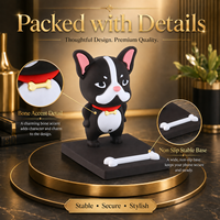 Penyangga Ponsel Premium French Bulldog, Soporte Para Movil, Ornamen Meja PVC yang Stabil, Tempat Ponsel untuk Rumah, Ruang Kerja, Toko Hadiah