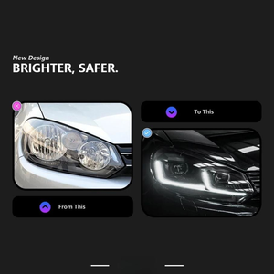 Luci di Ricambio Originali Adatte per <span class=keywords><strong>Golf</strong></span> 6 MK6, Faro a LED con Proiettore 2009-2012, Luci Anteriori, Accessorio Automobilistico - Product Image 4