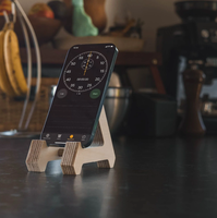 Support de téléphone portable en contreplaqué miniature, support de téléphone de bureau triangulaire en bois pour bureau