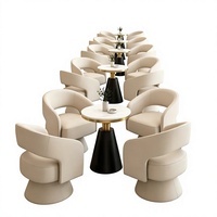 Fauteuil lounge moderne une place avec revêtement en tissu et pieds coniques pour hôtel, confort gain de place et rembourrage en éponge capitonnée