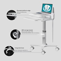 Chariot dentaire à hauteur réglable de conception luxueuse chariot médical mobile de clinique d'hôpital pour l'ordinateur portable avec la prise