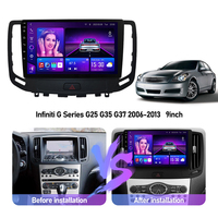 جهاز ستيريو للسيارة بنظام أندرويد 9 بوصة يعمل بنظام أندرويد لسيارة نيسان إنفينيتي G-series G25 G35 G37 2006-2013 GPS يدعم WiFi الجيل الرابع مشغل فيديو ودي في دي للسيارة IPS