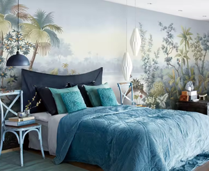 <span class=keywords><strong>Mural</strong></span> 3D Personalizado con Diseño Tropical, Papel Tapiz Pintado a Mano con Paisaje Natural, Selva, Plantas, Hojas, Flores y <span class=keywords><strong>Lago</strong></span> - Product Image 2