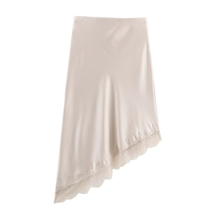 <span class=keywords><strong>Jupe</strong></span> en polyester texturé satiné, style européen et américain, minimaliste et tendance pour l'<span class=keywords><strong>hiver</strong></span> ; <span class=keywords><strong>Jupe</strong></span> <span class=keywords><strong>midi</strong></span> vintage en dentelle, anti-plis - Product Image 3
