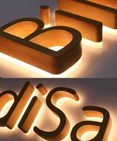 Enseigne lumineuse 3D personnalisée avec lettres rétroéclairées, finition métallique multicolore, éclat froid et chaud, logo mural pour entreprise, signalétique de devanture de magasin