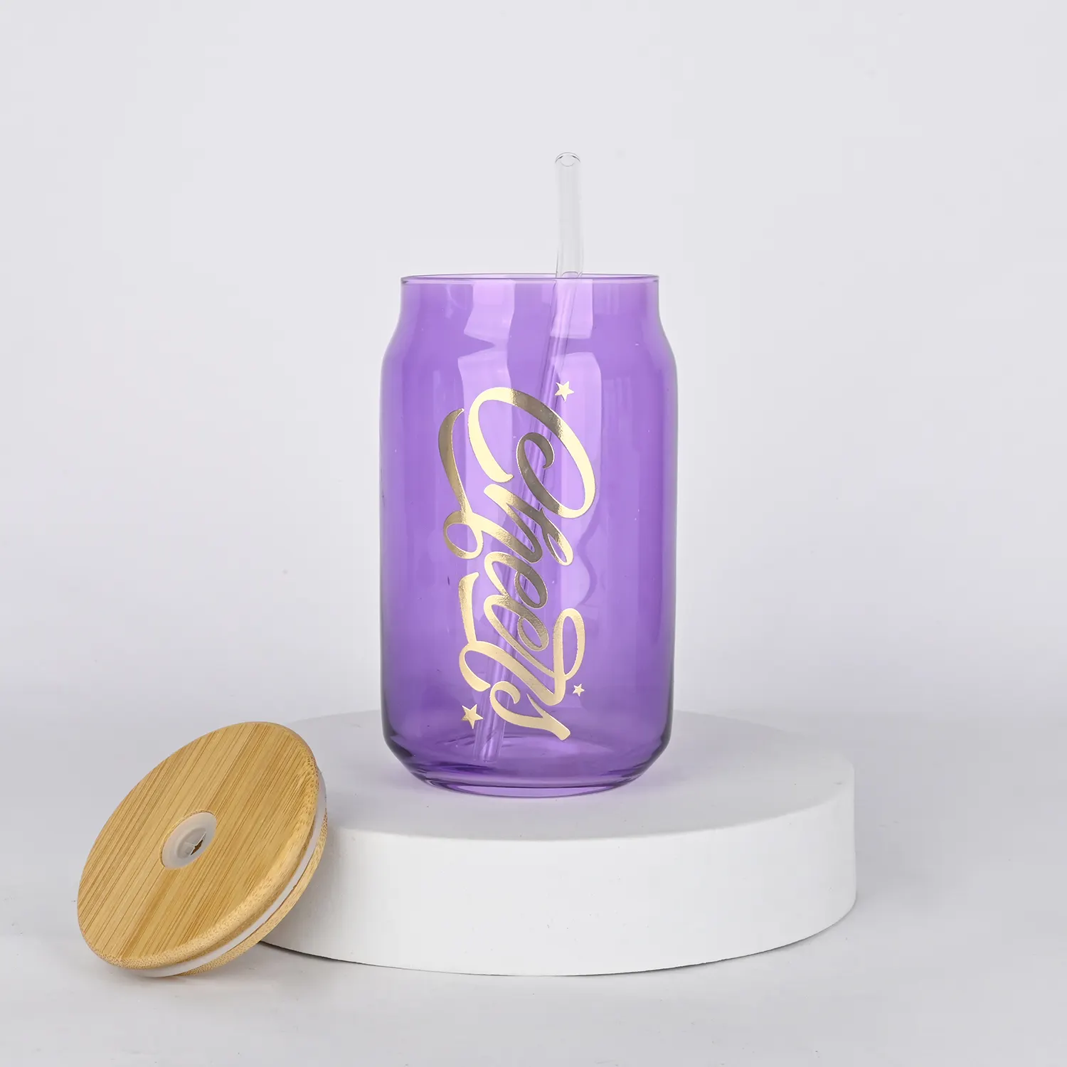 Set di 4 logo personalizzato alta tazza di vetro borosilicato per bere Cola modellazione di succo di vetro trasparente tazza di latte per uso domestico tazza di tè