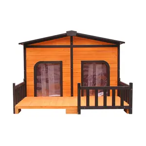 Maison de cage de chien en bois pour animaux de compagnie mignons