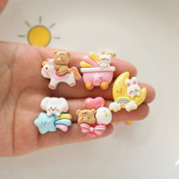 Ours lapin résine accessoires bricolage coque de téléphone décor charme mignon pendentif résine Kawaii animaux breloques pour la décoration