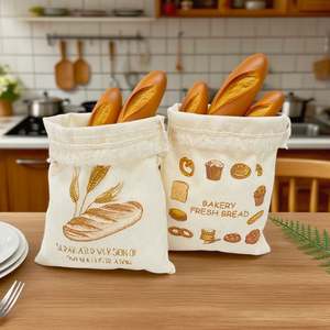 Bolsas de Algodón con Cordón Reciclables, Bolsa de Almacenamiento con Cordón para Pan, para Envasado de Alimentos - Product Image 4