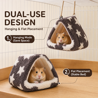 Lit en peluche pour hamster, petit abri pour animaux de compagnie, nid triangulaire pour cochon d'Inde, chinchilla, hérisson, lapin, maison chaude d'hiver, OEM ODM personnalisé