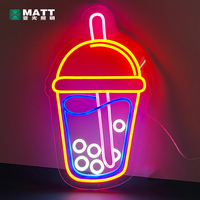 Letrero Luminoso LED de Acrílico Personalizado con Diseño de Té de Burbujas Boba, Logotipo Comercial Personalizado, Decoración de Pared para Interiores y Exteriores, para Tiendas, Comercios y Habitaciones