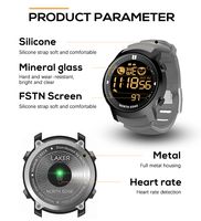 NORTH EDGE Laker Jam Tangan Digital Pria Olahraga Tahan Air 50M Pedometer Olahraga Smartwatch Detak Jantung Gelang Android