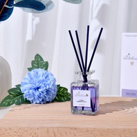 Diffuseur de parfum d'ambiance 50ML sans flamme avec bâtonnets décoratifs en fleurs séchées, désodorisant à bâtonnets parfumés aux fleurs